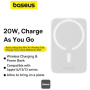 Baseus Magnetic Mini Air power bankă wireless MagSafe cu port USB-C - 6.000 mAh - alb