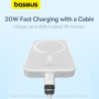 Baseus Magnetic Mini Air power bankă wireless MagSafe cu port USB-C - 6.000 mAh - alb