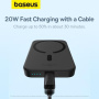 Baseus Magnetic Mini Air power bankă wireless MagSafe cu port USB-C - 6.000 mAh - negru