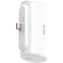 Baseus Compact powerbankă cu conector USB-C integrat și port USB-C - 5.000 mAh - alb