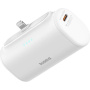 Baseus Compact powerbank cu conector Lightning integrat și port USB-C - 5 000 mAh - alb