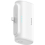 Baseus Compact powerbank cu conector Lightning integrat și port USB-C - 5 000 mAh - alb