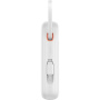 Powerbanka Baseus QPow2 cu cabluri USB-C integrate și porturi USB-C / USB-A - 10.000 mAh - alb