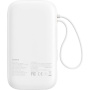 Powerbanka Baseus Qpow2 cu cabluri USB-C integrate și porturi USB-C / USB-A - 20.000 mAh - alb