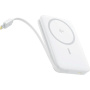 Powerbankă wireless Baseus PicoGo Qi2 MagSafe cu cablu USB-C integrat și port USB-C - 10.000 mAh - alb