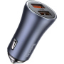 Baseus Golden Contactor Pro set de încărcătoare auto cu porturi 2x USB-A și cablu USB-A la USB-C - 40W - gri închis