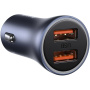 Baseus Golden Contactor Pro set de încărcătoare auto cu porturi 2x USB-A și cablu USB-A la USB-C - 40W - gri închis