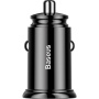 Încărcător auto Baseus Circular Plastic cu porturi 2x USB-A - 30W - negru