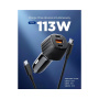 Spigen Esențial set de încărcare auto cu porturi 2x USB-C / USB-A și cablu USB-C la USB-C - 113W - 1 m - negru
