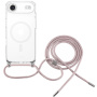 FIXED MagPure de gât transparent husă cu șnur și MagSafe pentru iPhone Air - roz