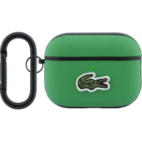 Lacoste husă cu aplicație logo crocodil din pique mic pentru AirPods Pro 3 - verde