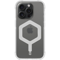 Tactical MagForce Hexagon husă rezistentă cu MagSafe pentru iPhone 15 Pro - albă