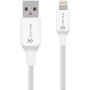 Tactical fir de cusut împletit cablu de încărcare și date - USB-A la Lightning - 2 m - alb