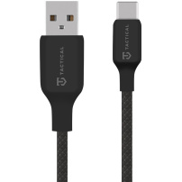 Tactical cablu de încărcare și date împletit - USB-A la USB-C - 2 m - negru