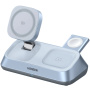 UGREEN MagFlow Suport magnetic pliabil 3 în 1 fără fir pentru iPhone / Apple Watch / AirPods - 25W - albastru