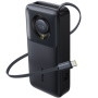Baseus Free2Pull powerbankă cu cablu USB-C integrat și port USB-C - 20.000 mAh - negru