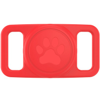 XDcase husă din silicon pentru fixare pe zgardă pentru AirTag 1 / 2 - roșu