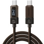 Cablu de încărcare și date împletit ESSAGER Crystal Clear - USB-C la USB-C - 2 m - maro