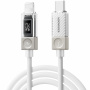 Cablu de încărcare și date împletit ESSAGER Crystal Clear - USB-C la Lightning - 1 m - alb