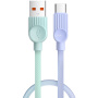 ESSAGER ES-X73 cablu de date și încărcare împletit - USB-A la USB-C - 25 cm - mov mentă