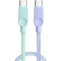 ESSAGER ES-X73 cablu de date și încărcare împletit - USB-C la USB-C - 25 cm - mentă-violet
