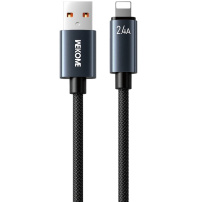 WEKOME WDC-63i cablu de date și încărcare împletit - USB-A la Lightning - 1,2 m - negru