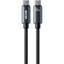 WEKOME WDC-64 cablu de date și încărcare împletit - USB-C la USB-C - 1,2 m - negru