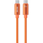 WEKOME WDC-64 cablu de date și încărcare împletit - USB-C la USB-C - 1,2 m - portocaliu