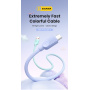 ESSAGER ES-X73 cablu de date și încărcare împletit - USB-A la USB-C - 25 cm - mov mentă