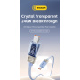 Cablu de încărcare și date împletit ESSAGER Crystal Clear - USB-C la USB-C - 2 m - roz