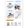 Cablu de încărcare și date împletit ESSAGER Crystal Clear - USB-C la USB-C - 2 m - roz