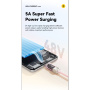 Cablu de încărcare și date împletit ESSAGER Crystal Clear - USB-C la USB-C - 2 m - roz