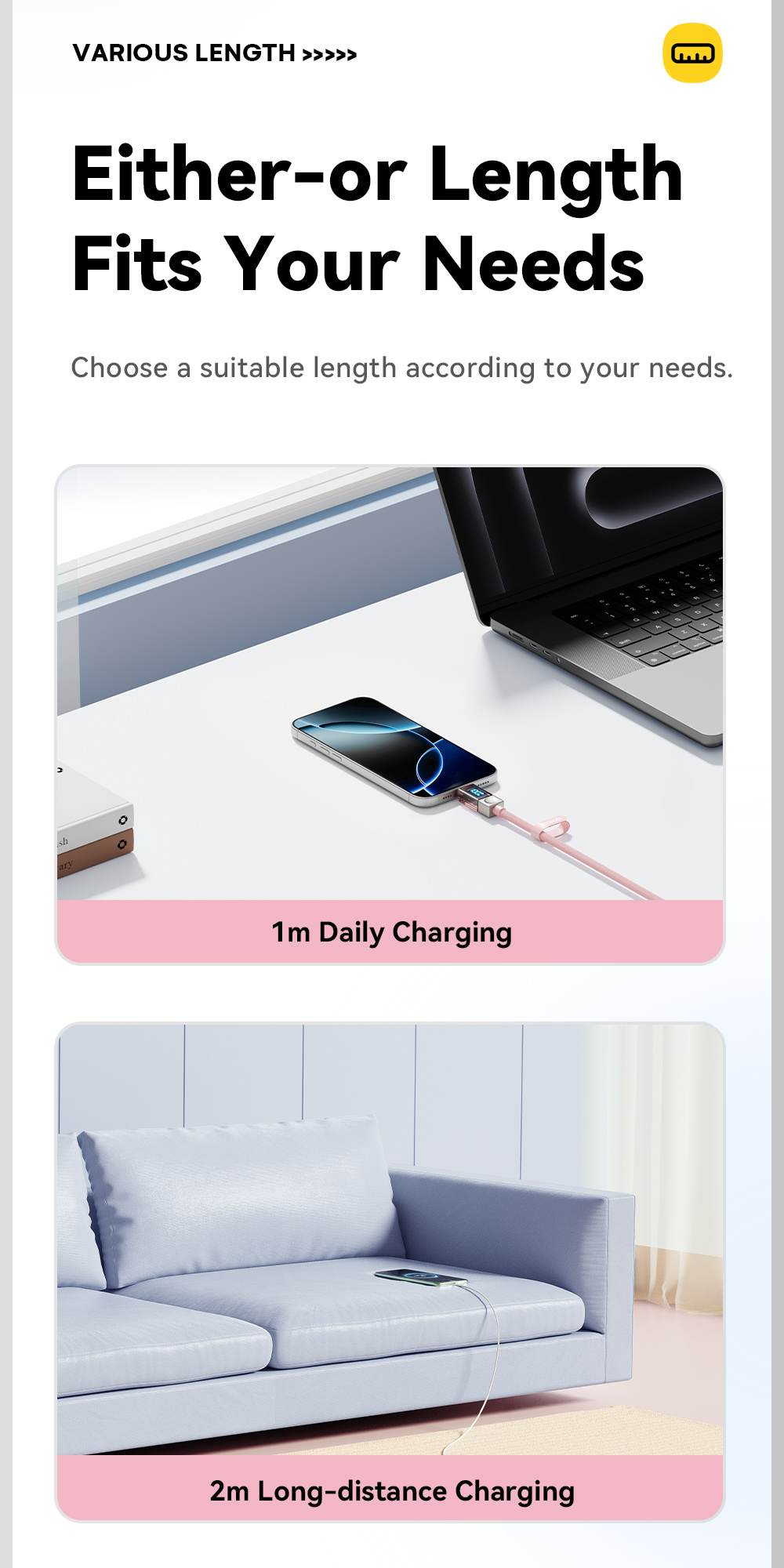 ESSAGER Crystal Clear împletit încărcare și date cablu - USB-C la USB-C - 1 m - roz