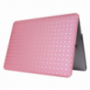 Husă / carcasă de protecţie, cu suprafaţă din piele şi cu model sclipitor, pentru MacBook Air 13" (model A1369 / A1466) - roz