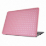 Husă / carcasă de protecţie, cu suprafaţă din piele şi cu model sclipitor, pentru MacBook Air 13" (model A1369 / A1466) - roz