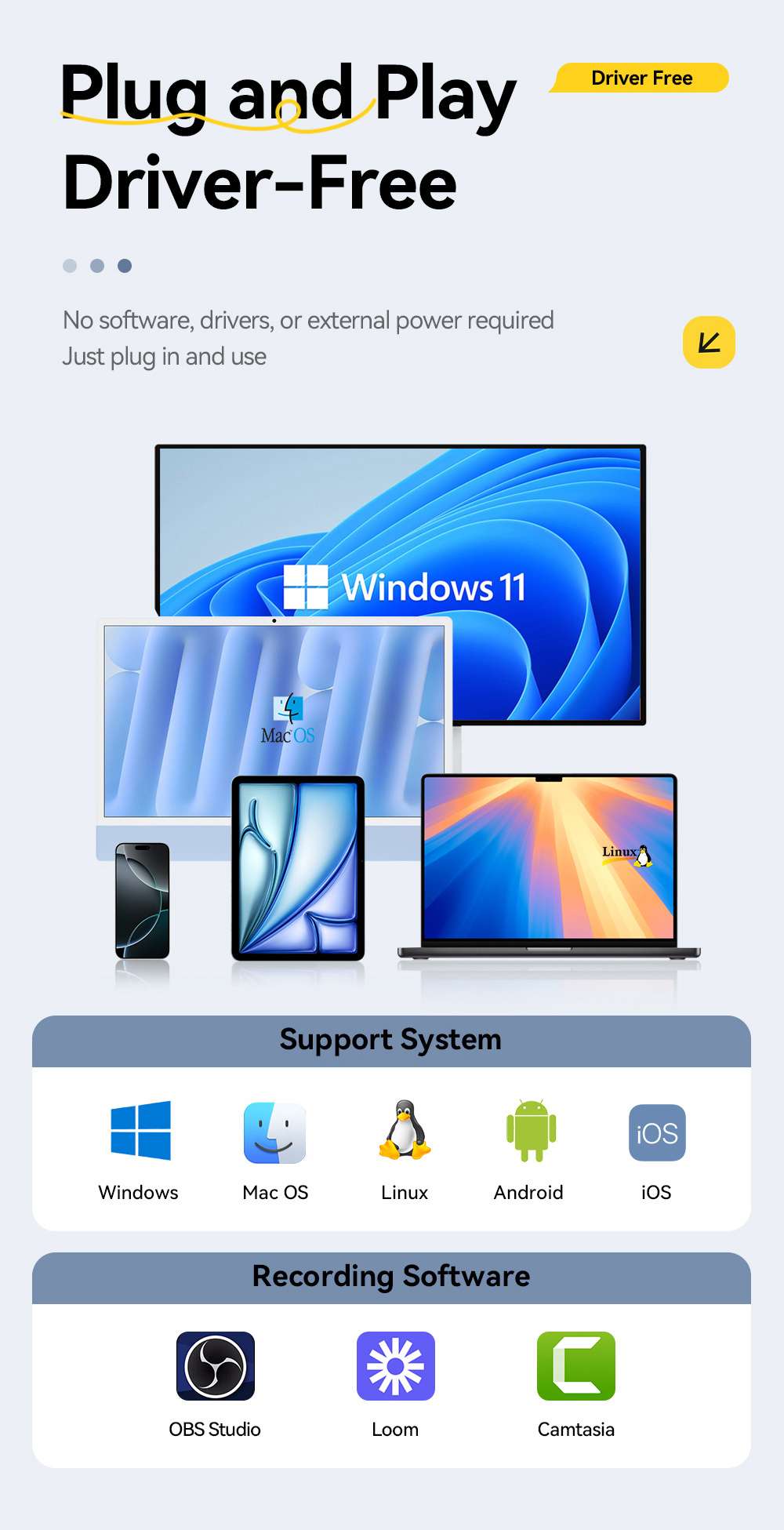 ESSAGER ES-CJK01 adaptor video 2în1 - HDMI la USB-C / USB-A - gri închis