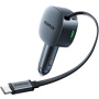 MOMAX UC19 set încărcător auto cu porturi USB-C / USB-A și cablu USB-C retractabil - 60W - 0,72 m - albastru închis