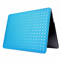 Husă / carcasă de protecţie, cu suprafaţă din piele şi cu model sclipitor, pentru MacBook Air 13" (model A1369 / A1466) - albastră