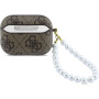Guess 4G Classic Logo Pearl Strap husă pentru AirPods Pro 3 - maro