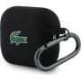 Lacoste Croc Logo husă din silicon cu carabină pentru AirPods Pro 3 - negru