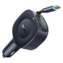 Baseus PrimeTrip VR2 set încărcător auto cu port USB-C și cablu retractabil USB-C - 60W - 0,8 m - negru