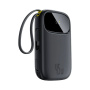 Baseus EnerFill FC31 Qpow 3 45W baterie externă cu cabluri integrate USB-C și Lightning și porturi USB-C / USB-A - 20 000 mAh - neagră