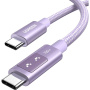 UGREEN Uno cablu de date și încărcare împletit - USB-C la USB-C - 1 m - mov