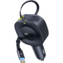 Baseus PrimeTrip VR2 set încărcător auto cu port USB-C și cablu retractabil USB-C - 60W - 0,8 m - negru