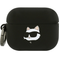 Karl Lagerfeld 3D Logo NFT Choupette Head husă din silicon pentru AirPods Pro 3 - negru