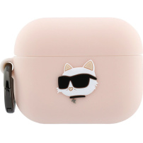 Karl Lagerfeld 3D Logo NFT Choupette Head husă din silicon pentru AirPods Pro 3 - roz