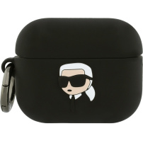 Karl Lagerfeld 3D Logo NFT Karl Head husă din silicon pentru AirPods Pro 3 - negru