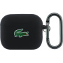 Lacoste Croc Logo husă din silicon cu carabină pentru AirPods Pro 3 - negru