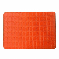 Husă / carcasă de protecţie, cu suprafaţă din piele şi cu model de grătar, pentru MacBook Air 13" (model A1369 / A1466) - portocalie