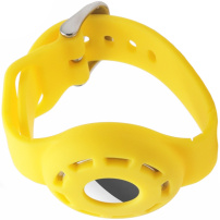 Husă siliconică în stil zgardă pentru AirTag 1 / 2 - mai mică - galben